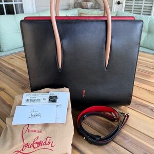 Christian Louboutin Black and Red Paloma Tote Bag